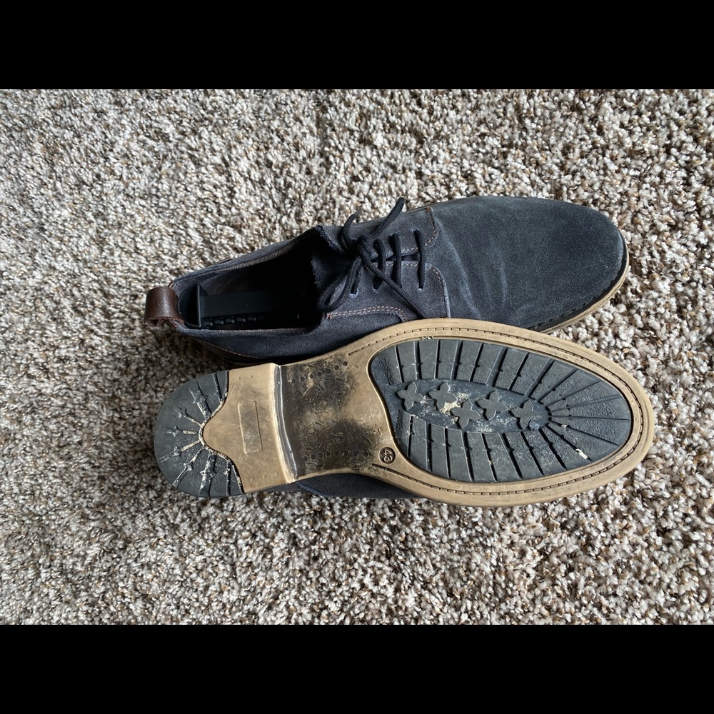 Grey lace up suede dress shoes